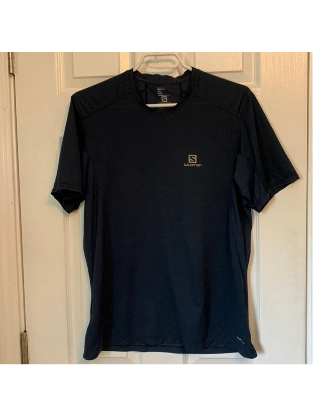 Salomon advanced skin active dry black athletic sports t-shirt large